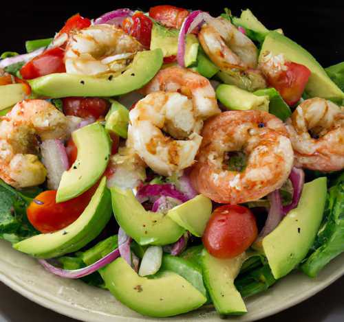 Grilled shrimp and avocado 