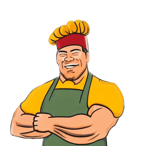 Muscular chef that cooks and crushes it in the kitchen.